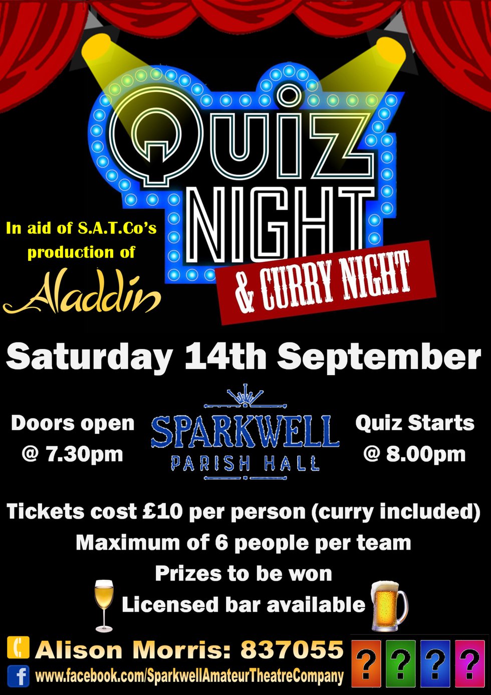 Sparkwell Quiz and Curry Night poster
