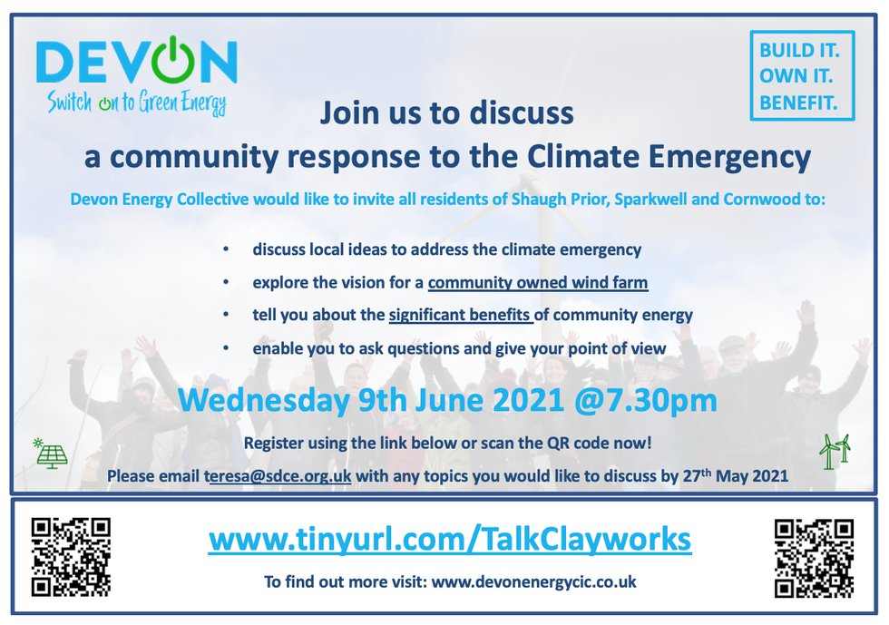 Devon Energy Collective CIC meeting, 9 June at 7.30pm