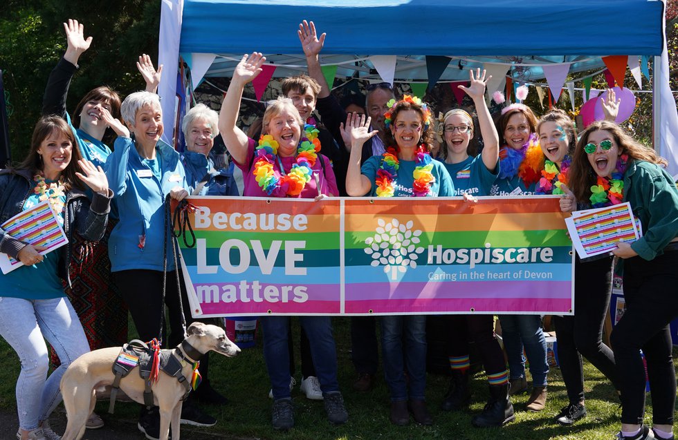 Hospiscare at the last Exeter Pride in 2019 before the COVID-19 pandemic